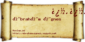 Ábrahám Ágnes névjegykártya