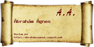 Ábrahám Ágnes névjegykártya
